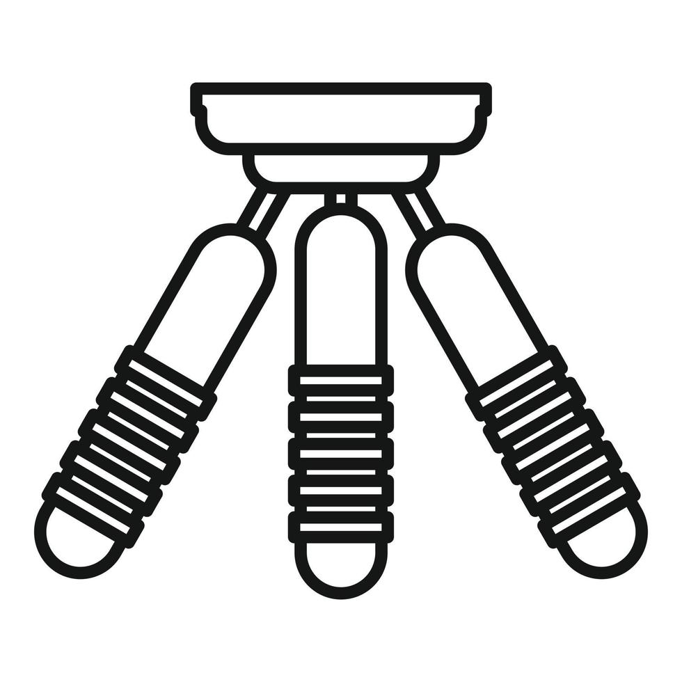 Small tripod icon outline vector. Camera mobile stand vector