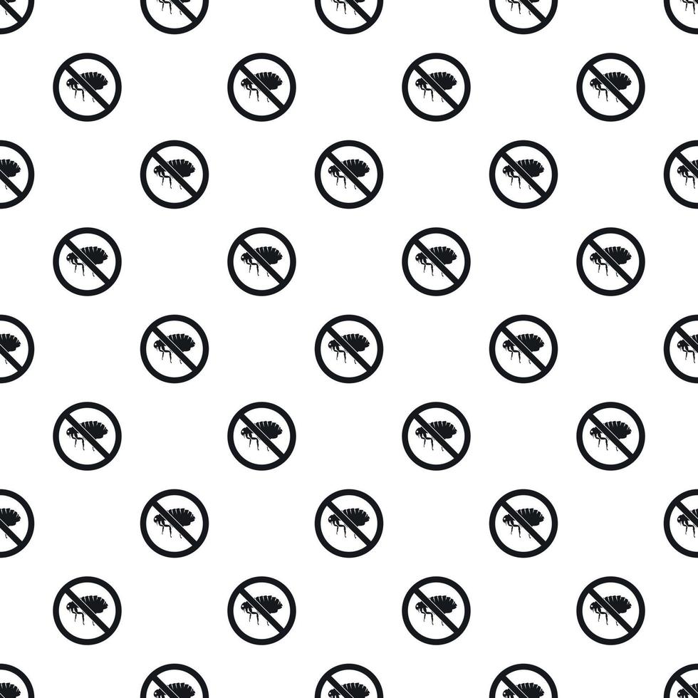 Prohibition sign fleas pattern, simple style vector