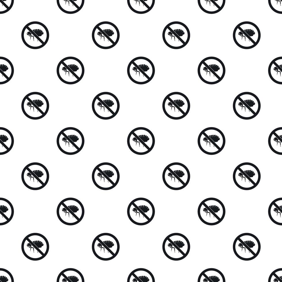 Prohibition sign fleas pattern, simple style vector