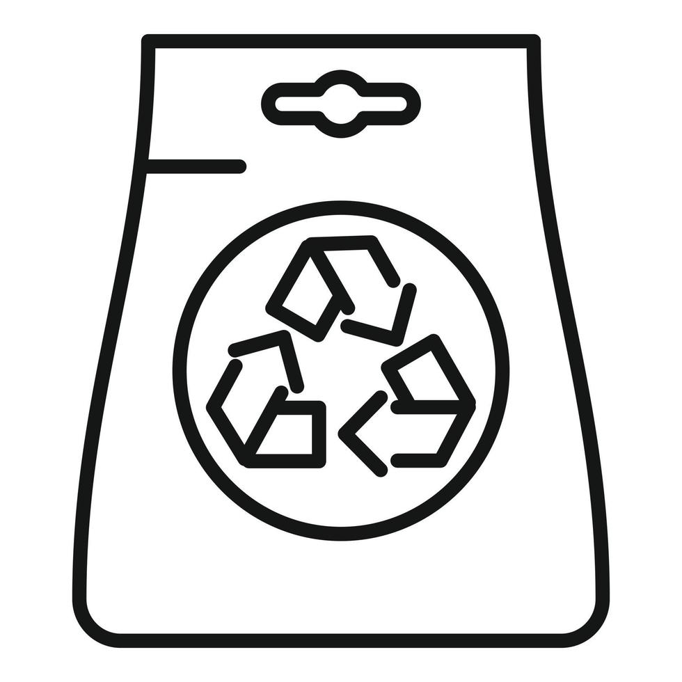 Eco bag icon outline vector. Handle bag vector