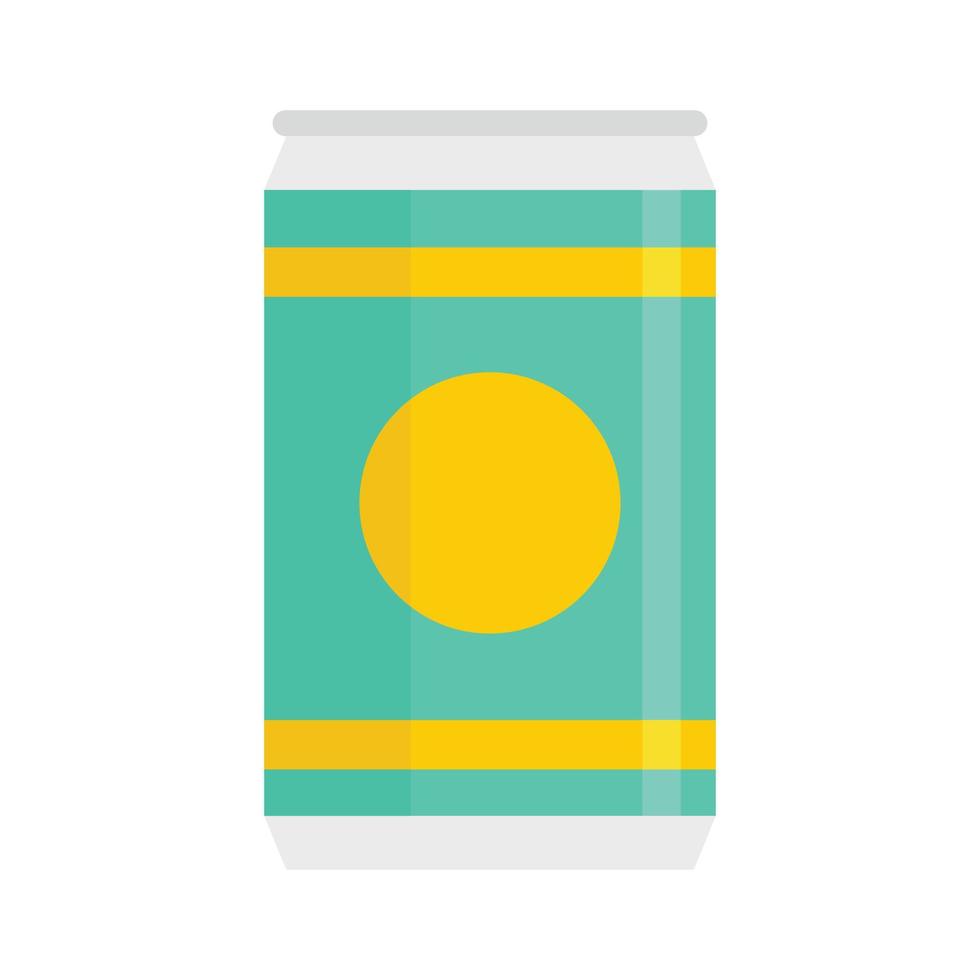 Natural soda tin can icon flat isolated vector