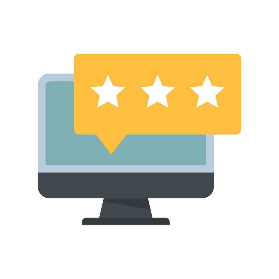 Online feedback icon flat isolated vector