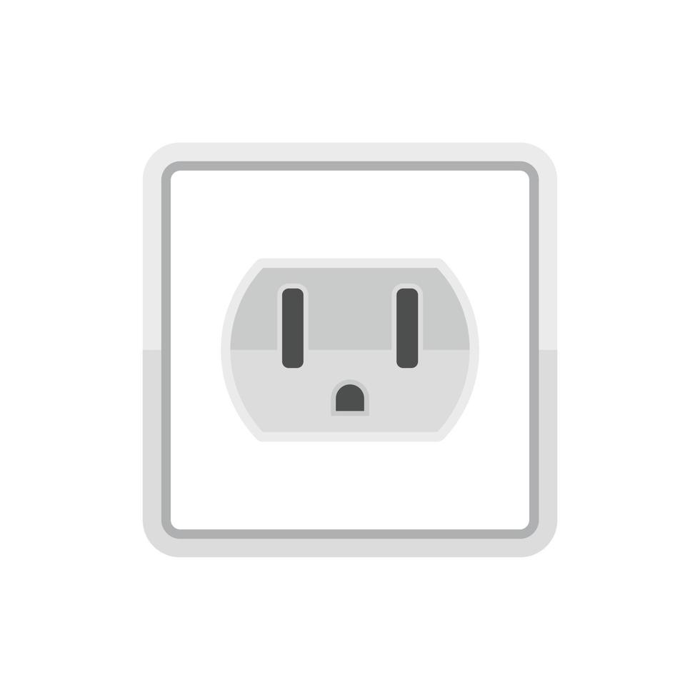 Device power socket icon flat isolated vector