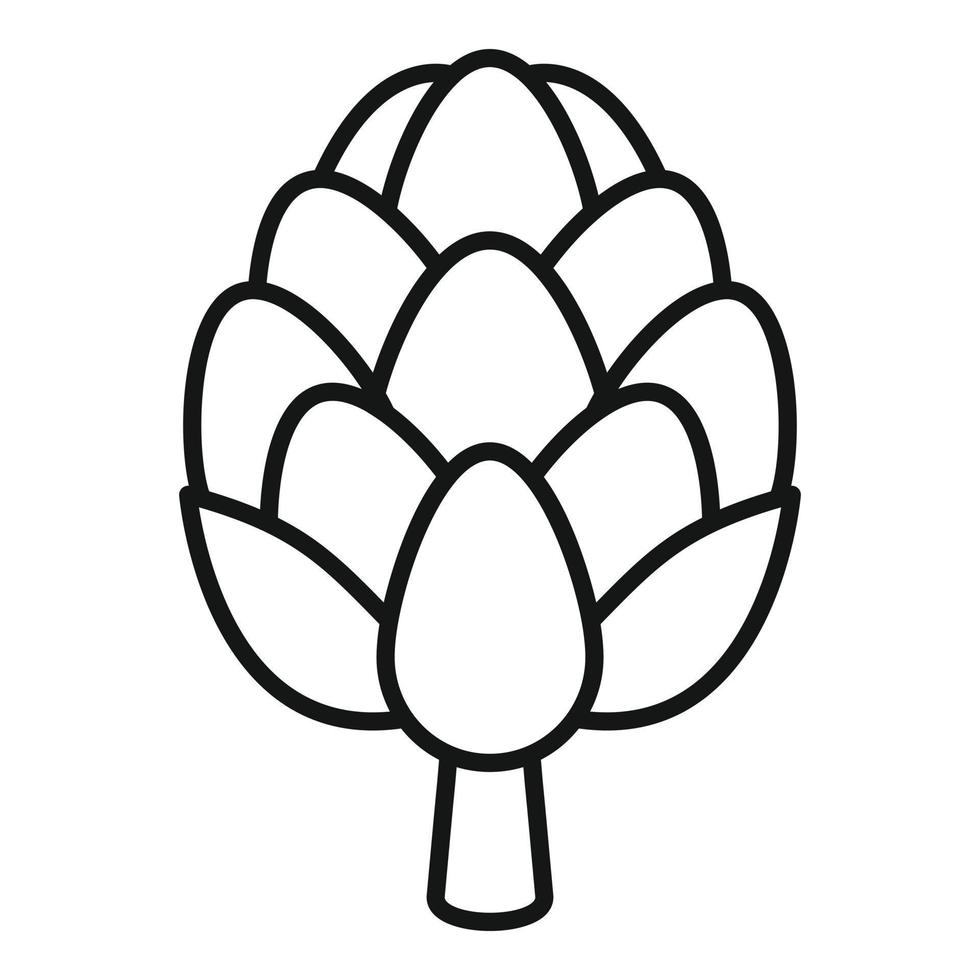 Grocery artichoke icon outline vector. Vegetable food vector