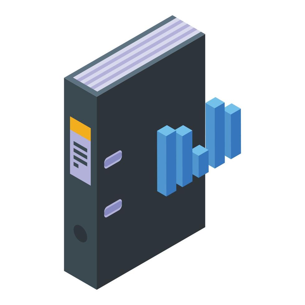 Digital folder icon isometric vector. Study case vector