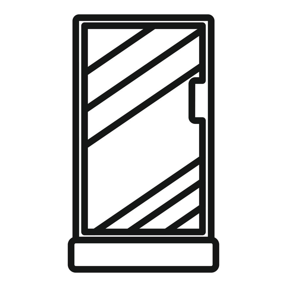 Water shower cabin icon outline vector. Glass stall vector