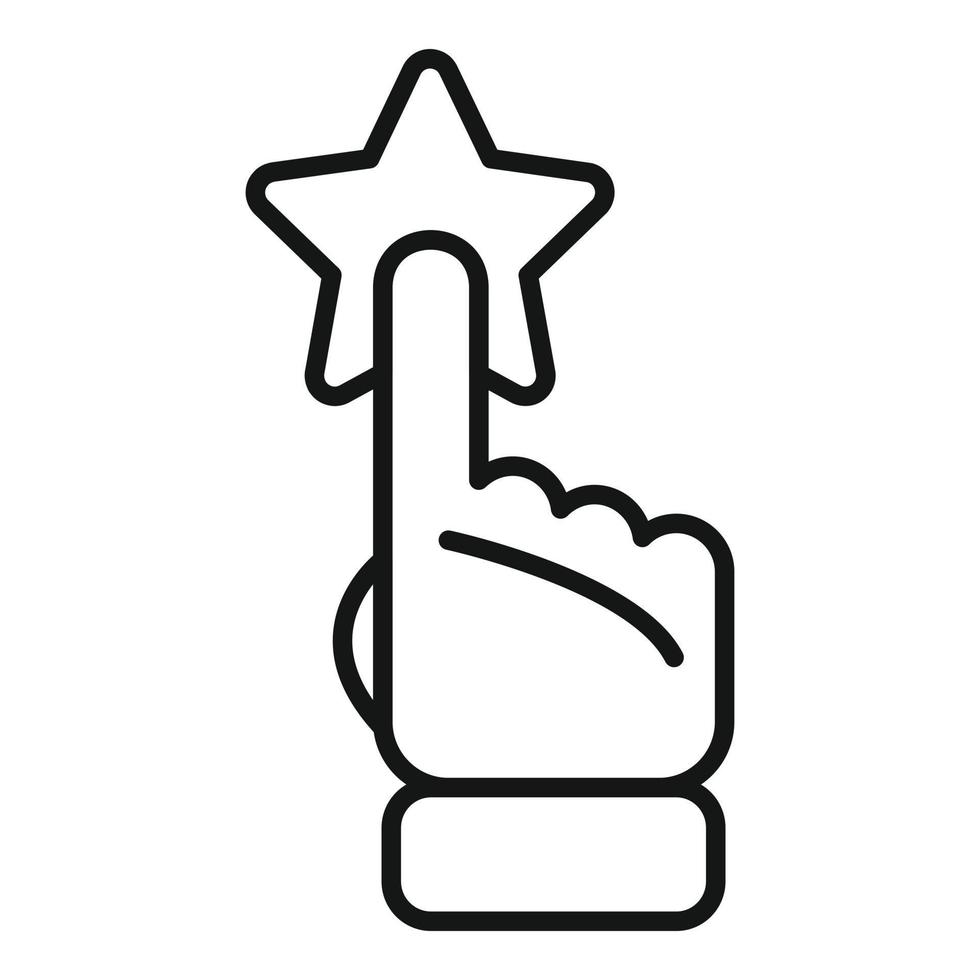 Click star button icon outline vector. Customer review vector