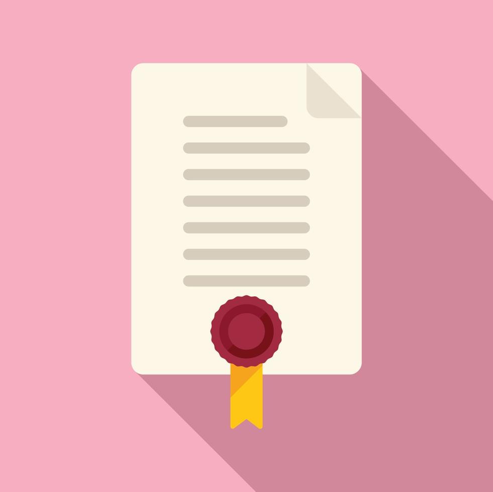 Diploma auction page icon flat vector. Price buy vector