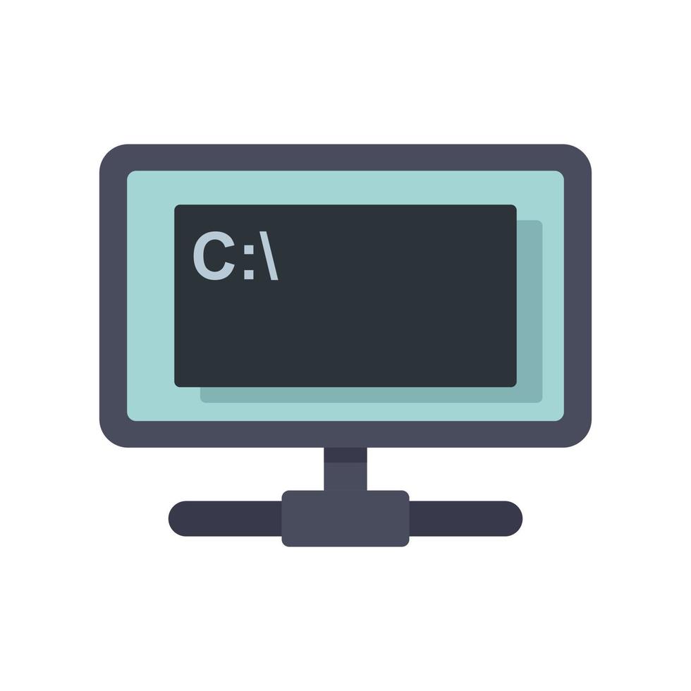 Monitor testing software icon flat isolated vector