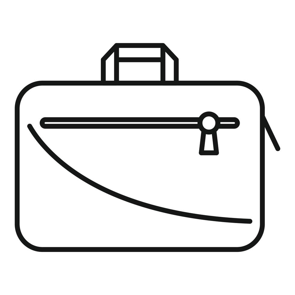 vector de contorno de icono de equipo de bolsa de portátil. caso de mochila