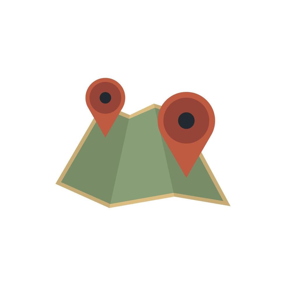 Hitchhiking map icon flat isolated vector