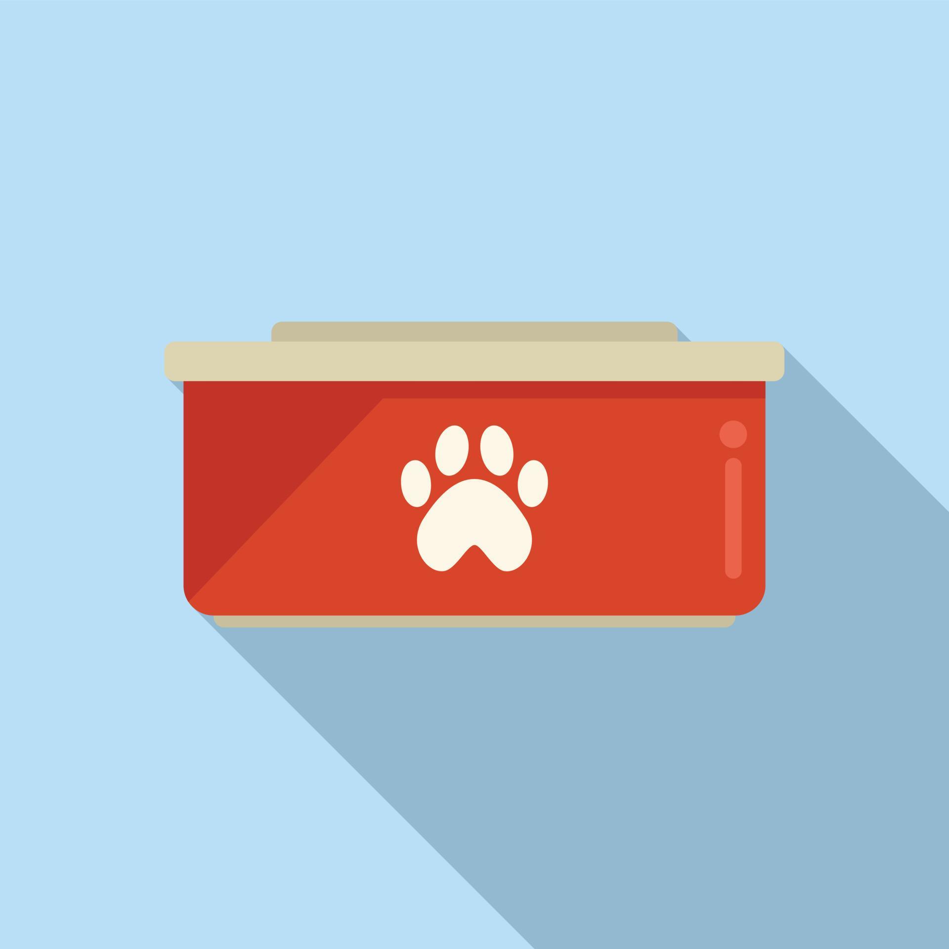 Dog food plastic bowl icon flat vector. Pet feed 14838347 Vector Art at
