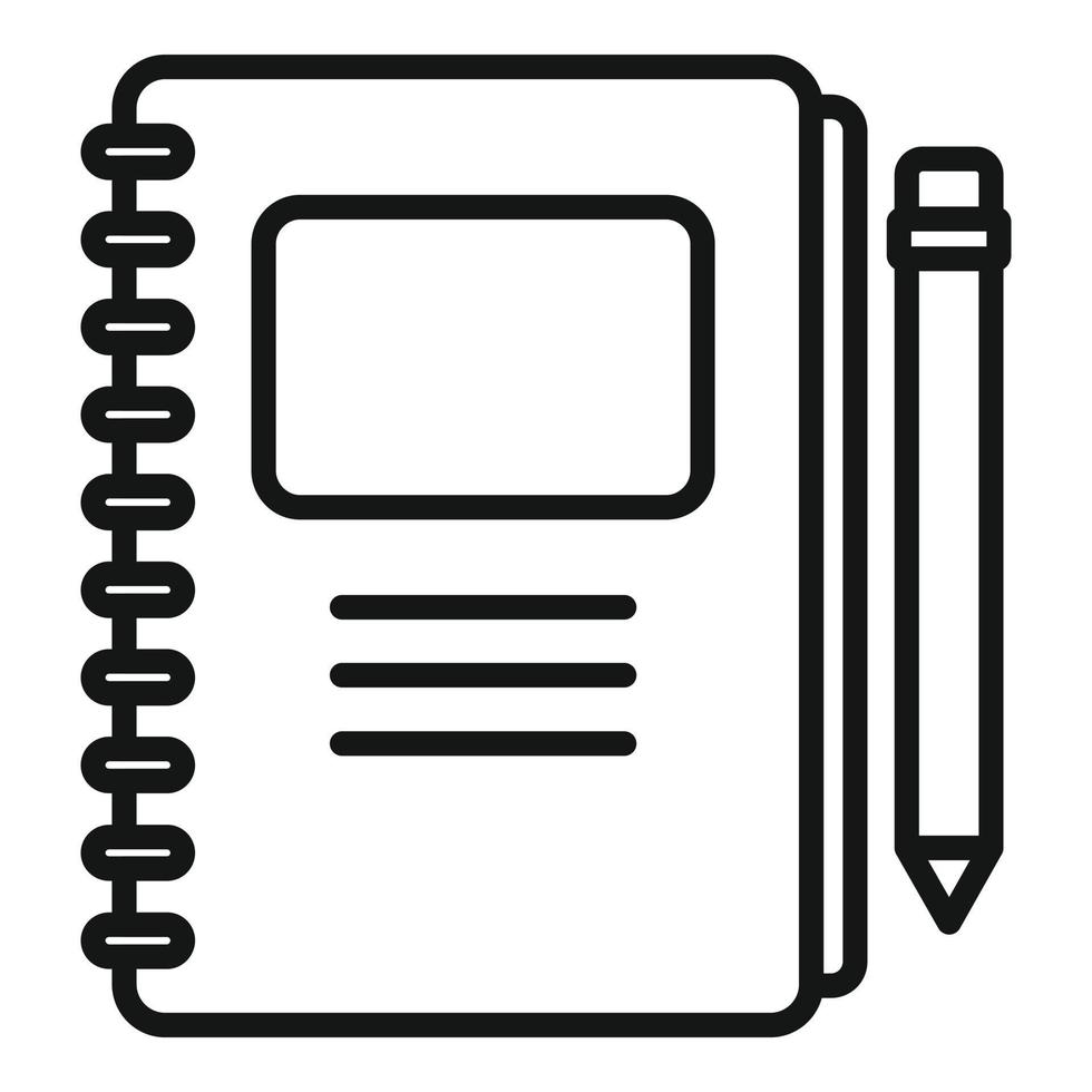 Notebook project icon outline vector. Business test vector