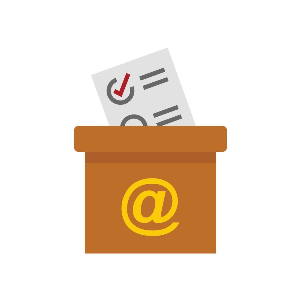 Survey carton box icon flat isolated vector