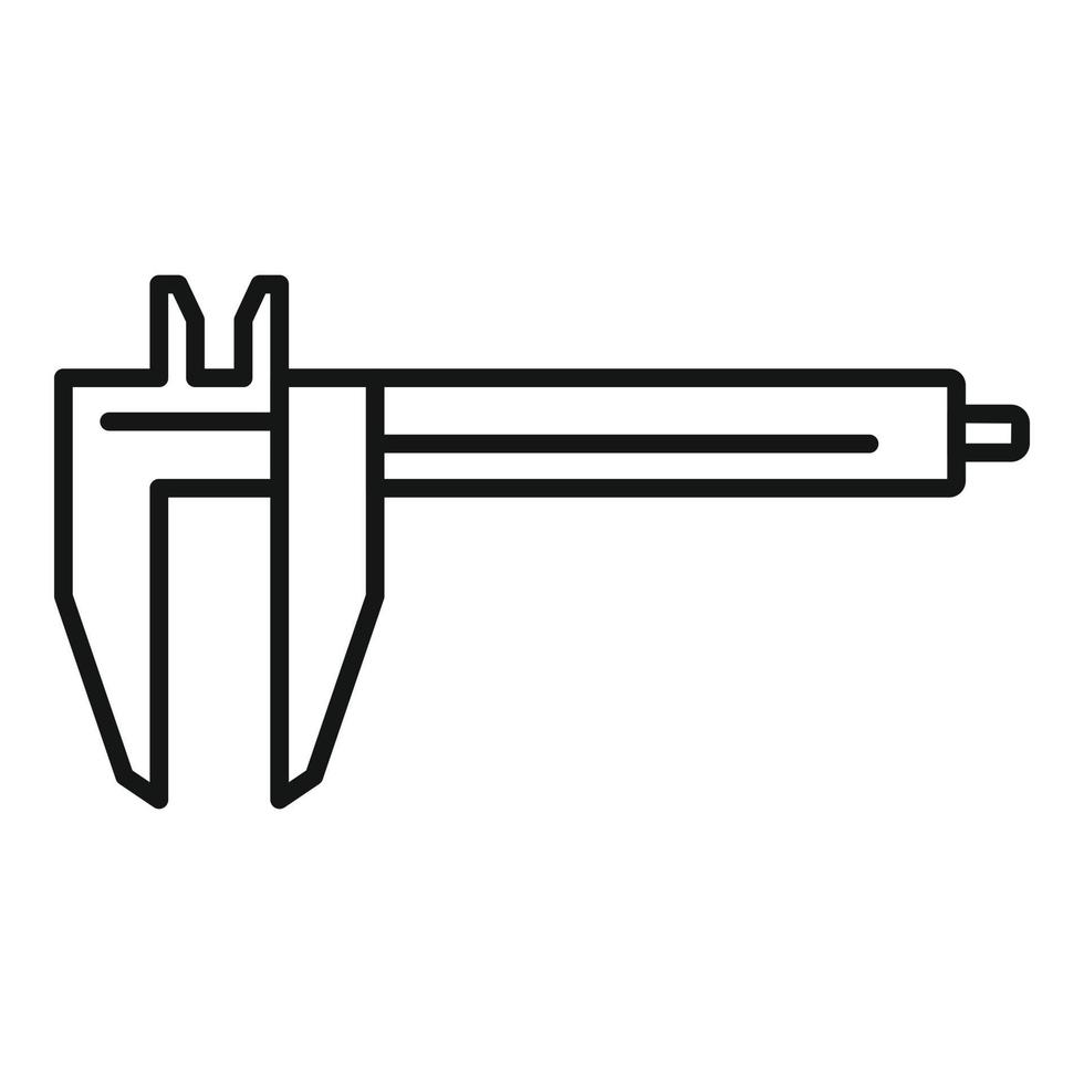 vector de contorno de icono de instrumento de calibre. herramienta micrométrica