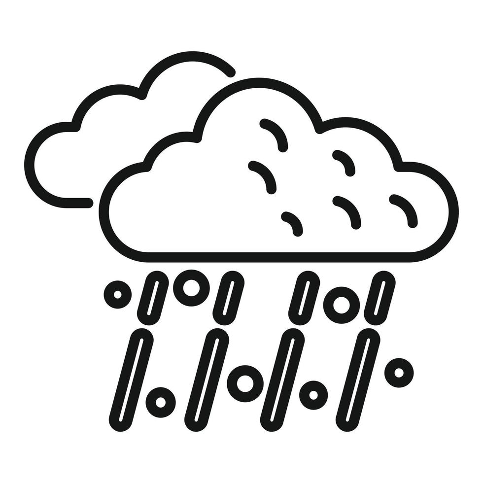 Rainy cloud icon outline vector. Forecast sun vector