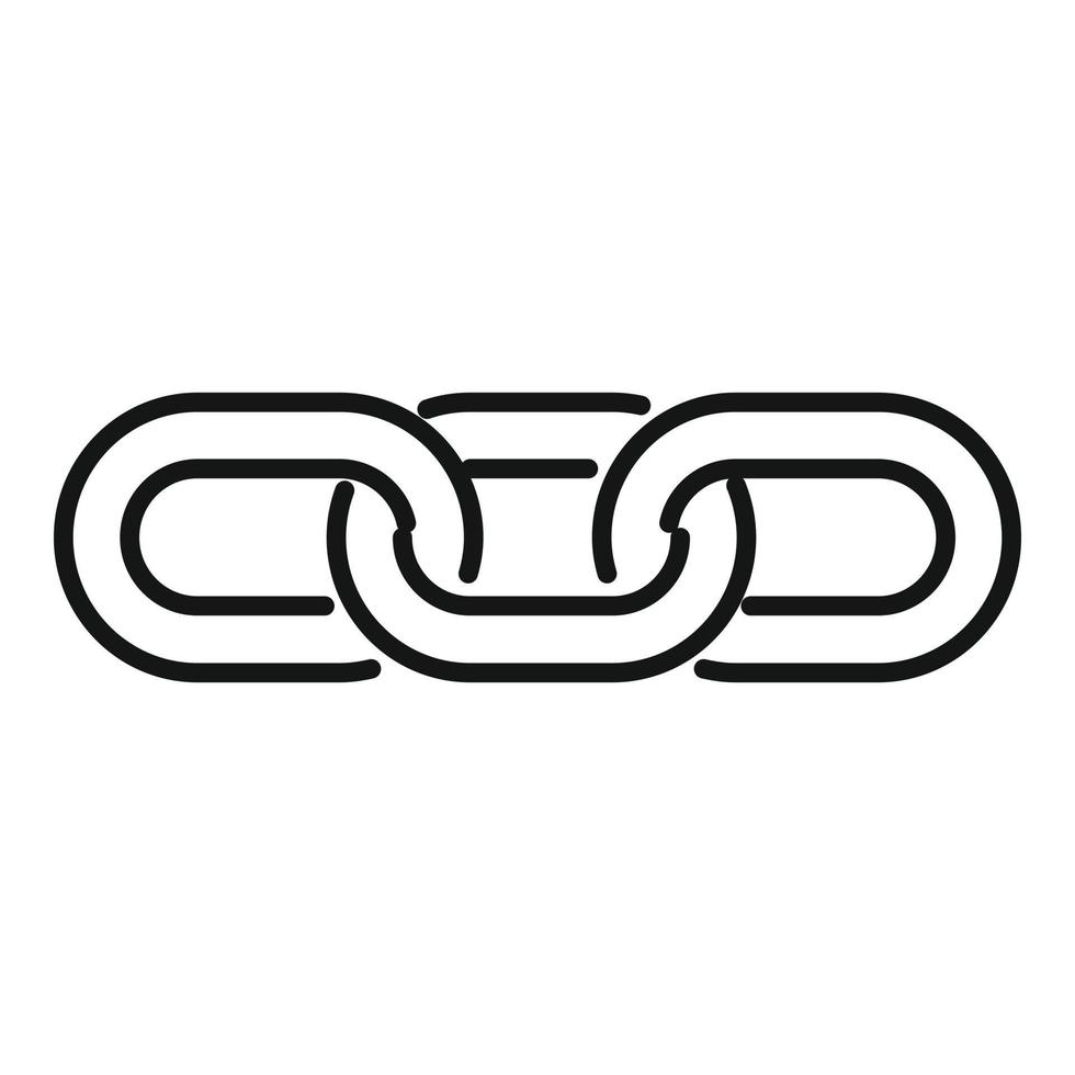 Chain link icon outline vector. Computer button vector
