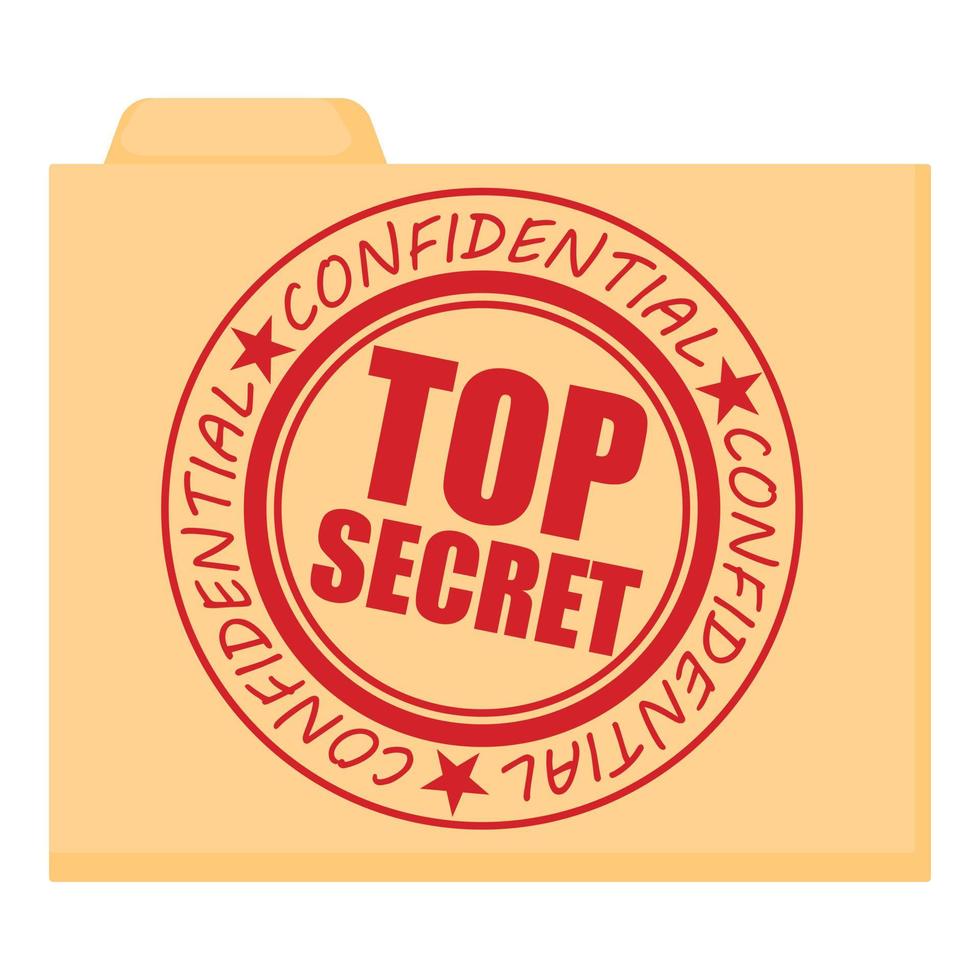 Top secret icon, cartoon style vector