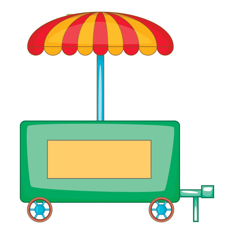 Hot dog trailer icon, cartoon style vector