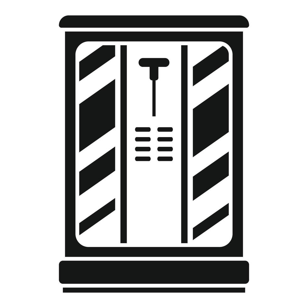 vector simple de icono de cabina compacta. ducha de vidrio