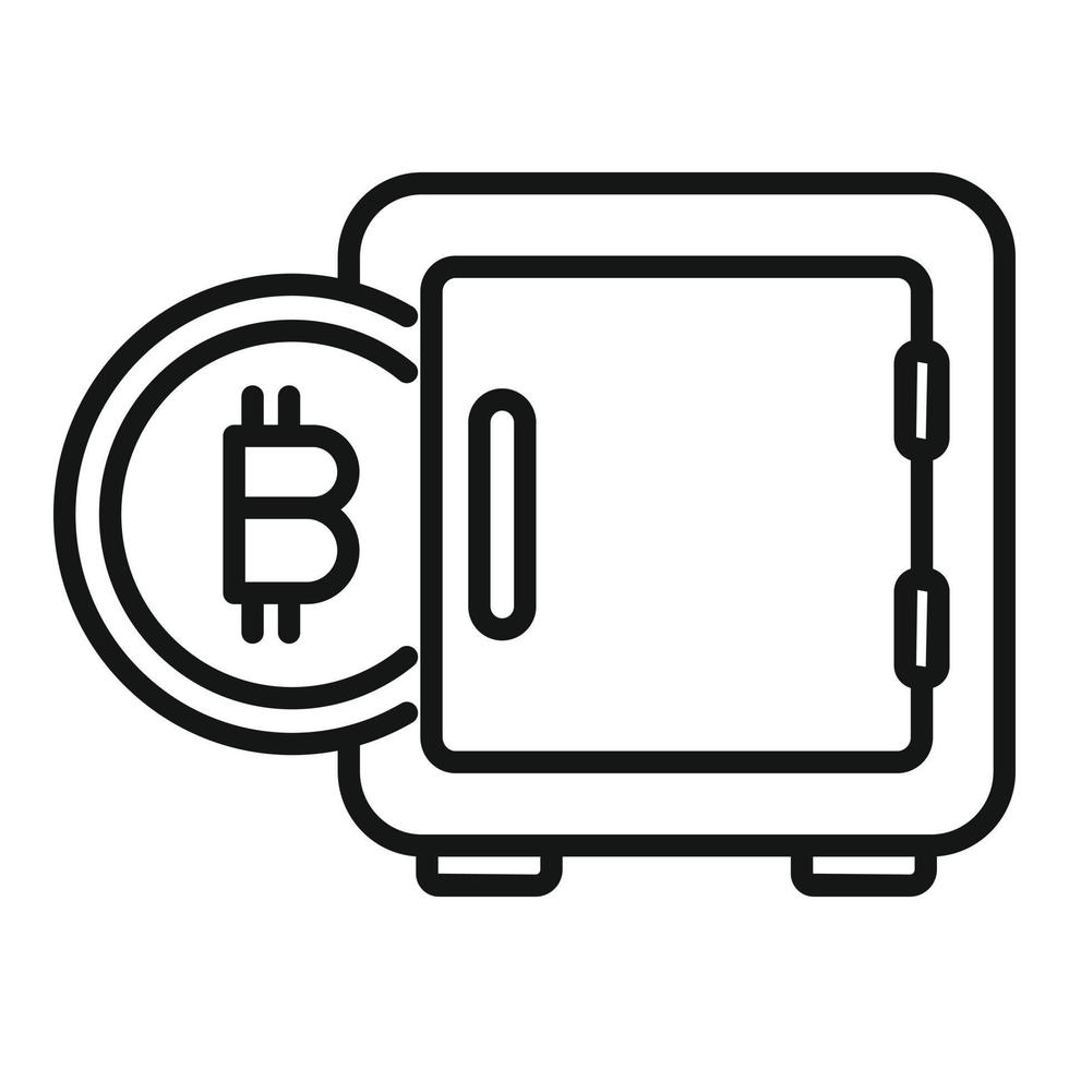 Cryptocurrency safe icon outline vector. Digital finance vector