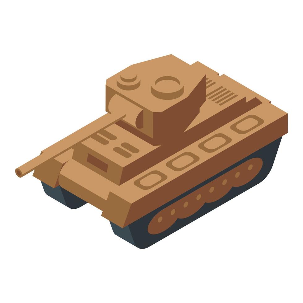 Tank gun icon isometric vector. Army battle vector