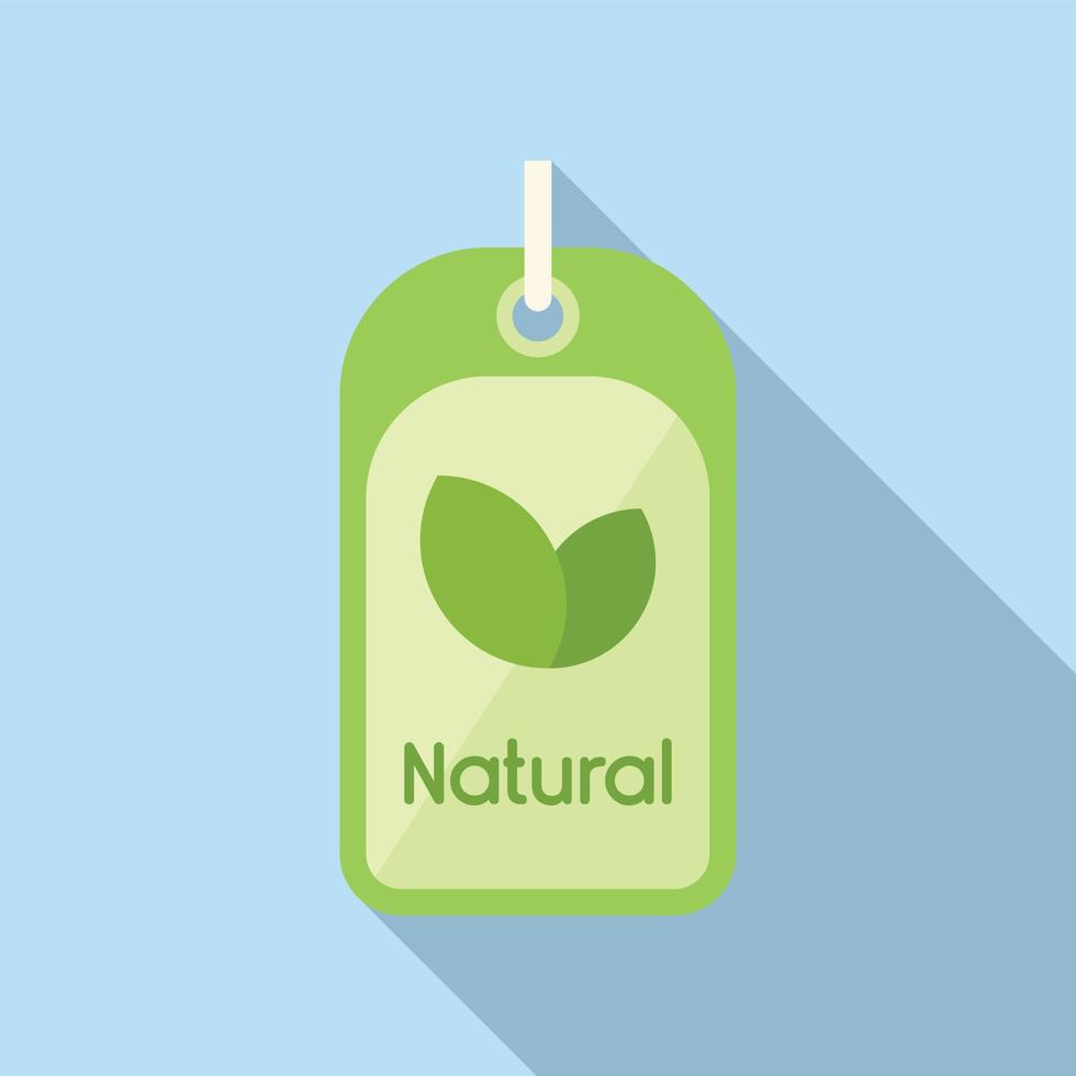 Natural cloth label icon flat vector. Fabric cotton vector