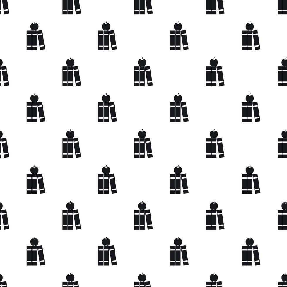 Books and apple pattern, simple style vector