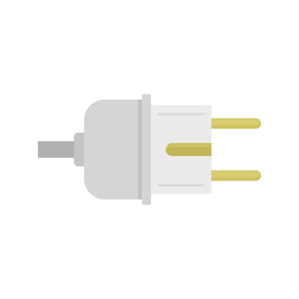 Electric plug icon flat isolated vector