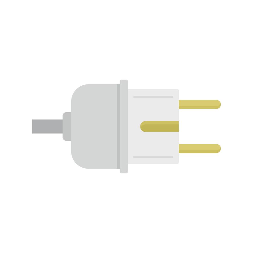 Electric plug icon flat isolated vector