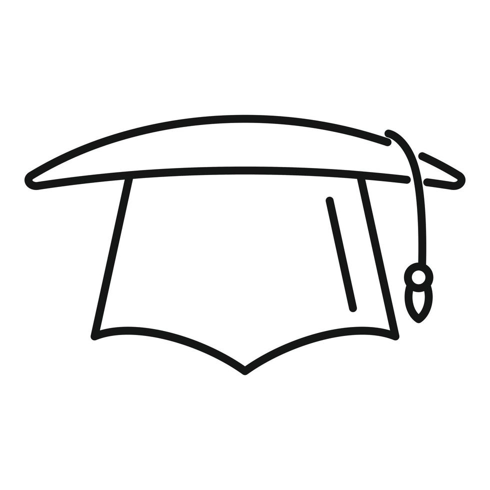 University graduation hat icon outline vector. College diploma vector