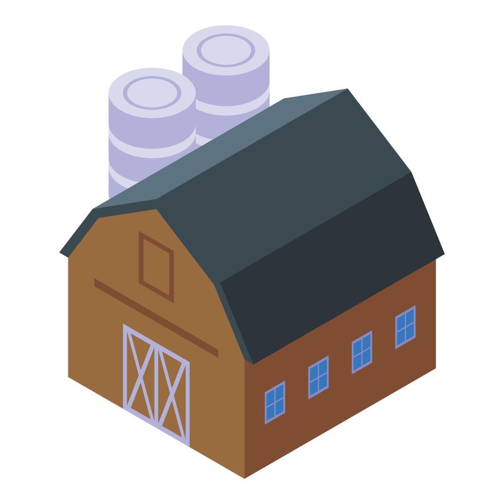 Farm icon isometric vector. Meat shop vector