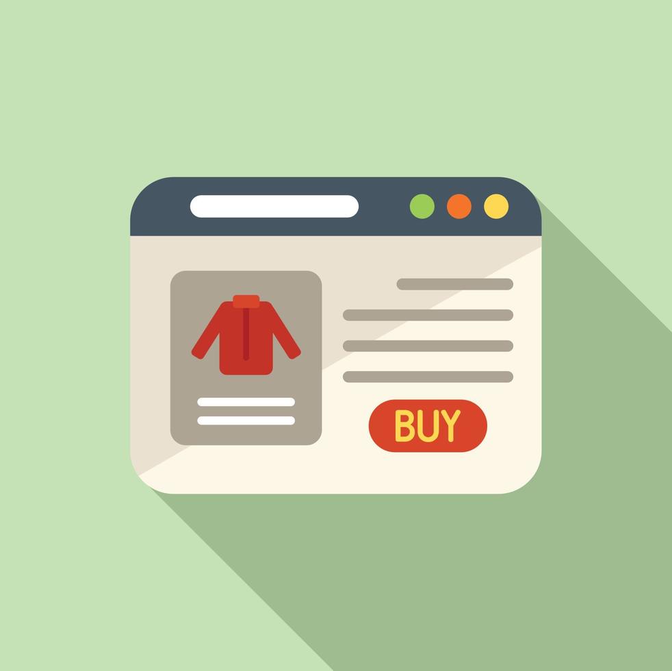 Buy online cloth icon flat vector. Internet store vector