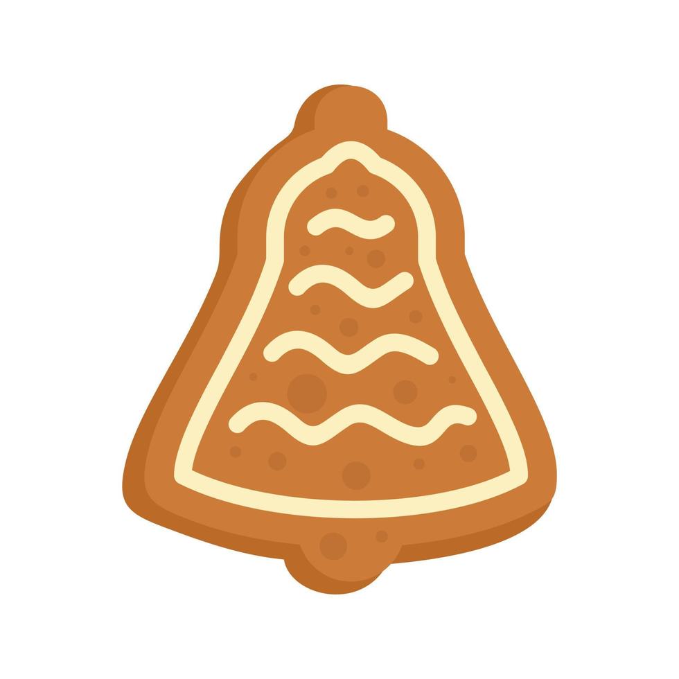 pan de jengibre, abeto, árbol, icono, plano, aislado, vector