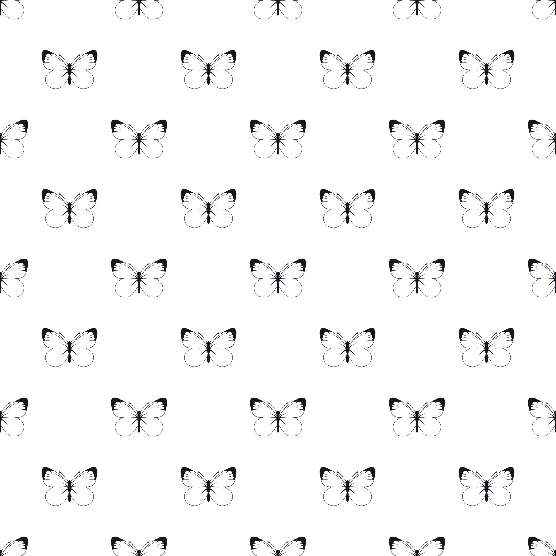 Butterfly with white and black wings pattern 14838639 Vector Art at