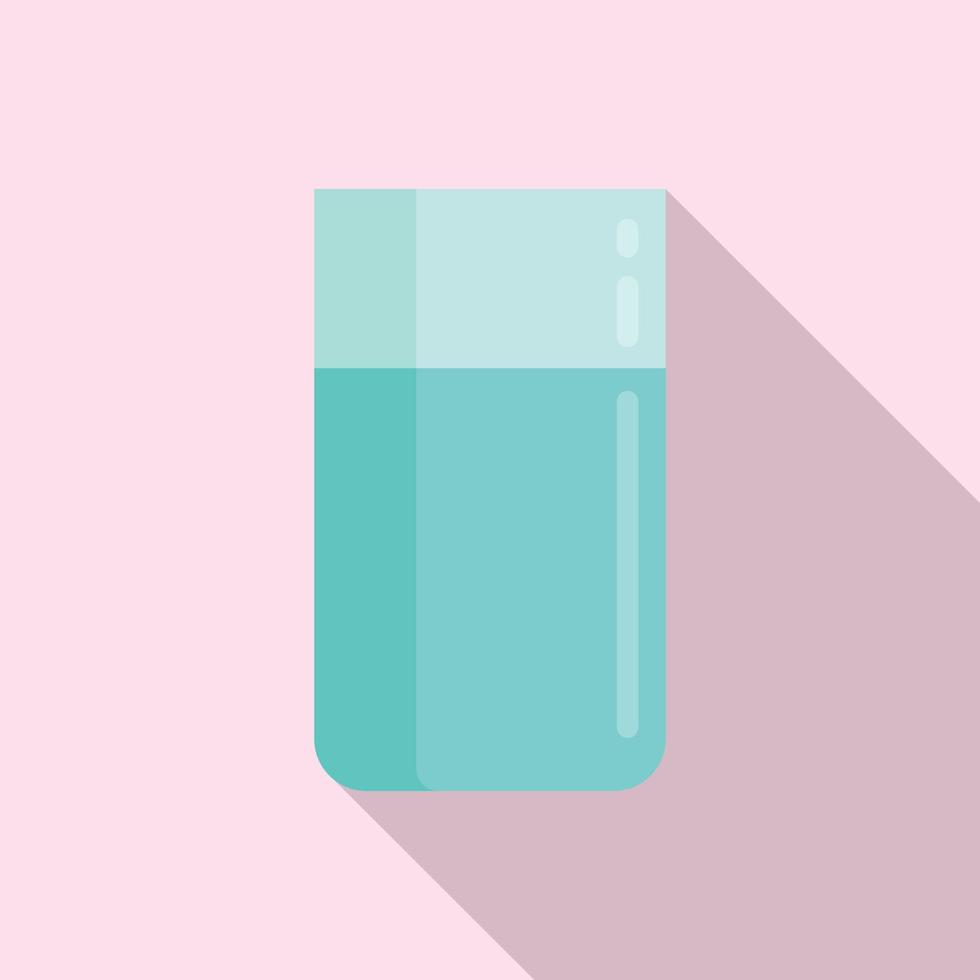 Dental wash glass icon flat vector. Mouthwash mint vector
