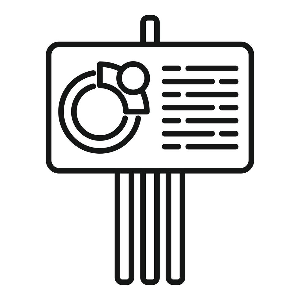 Chart banner icon outline vector. Market target vector