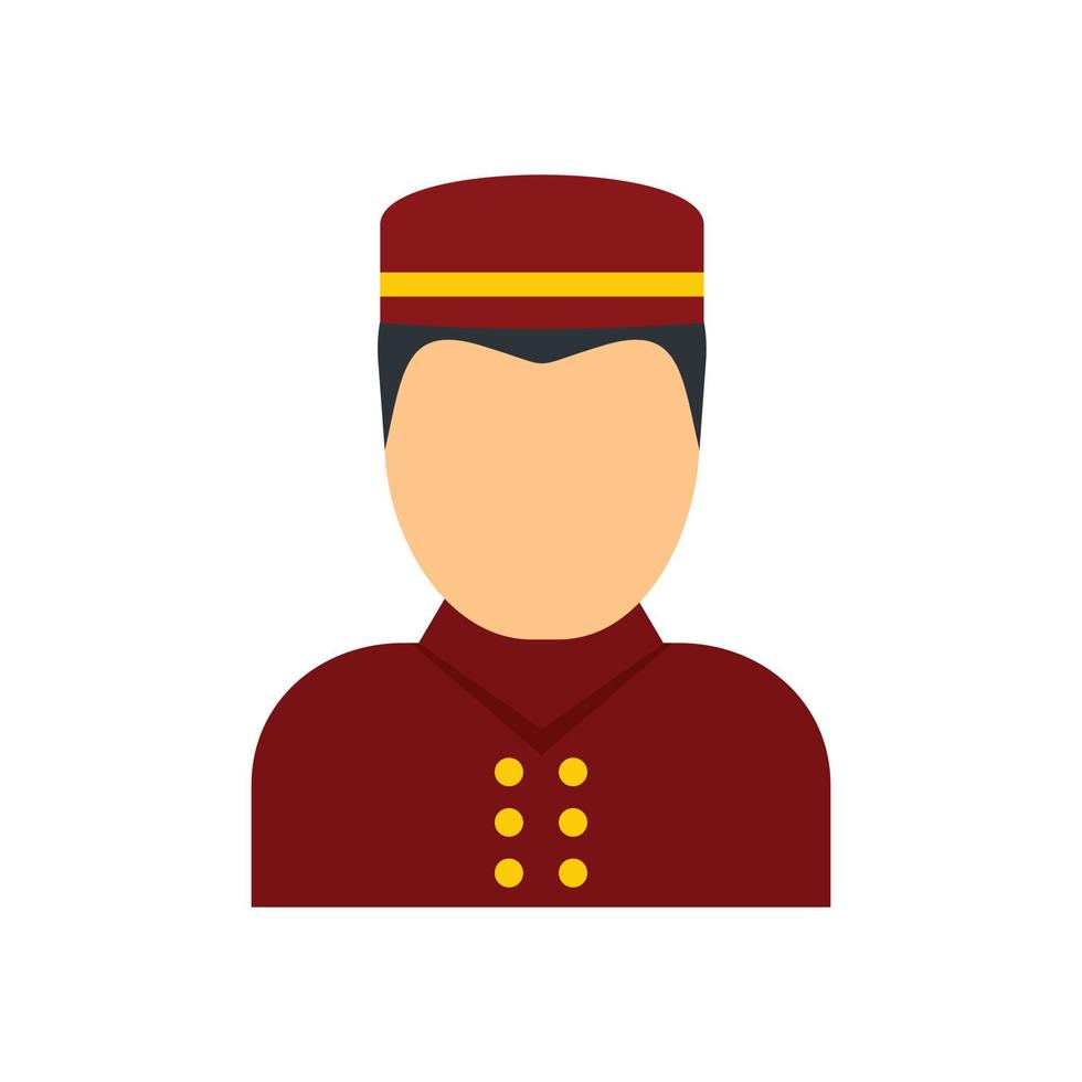 Room service man icon flat isolated vector