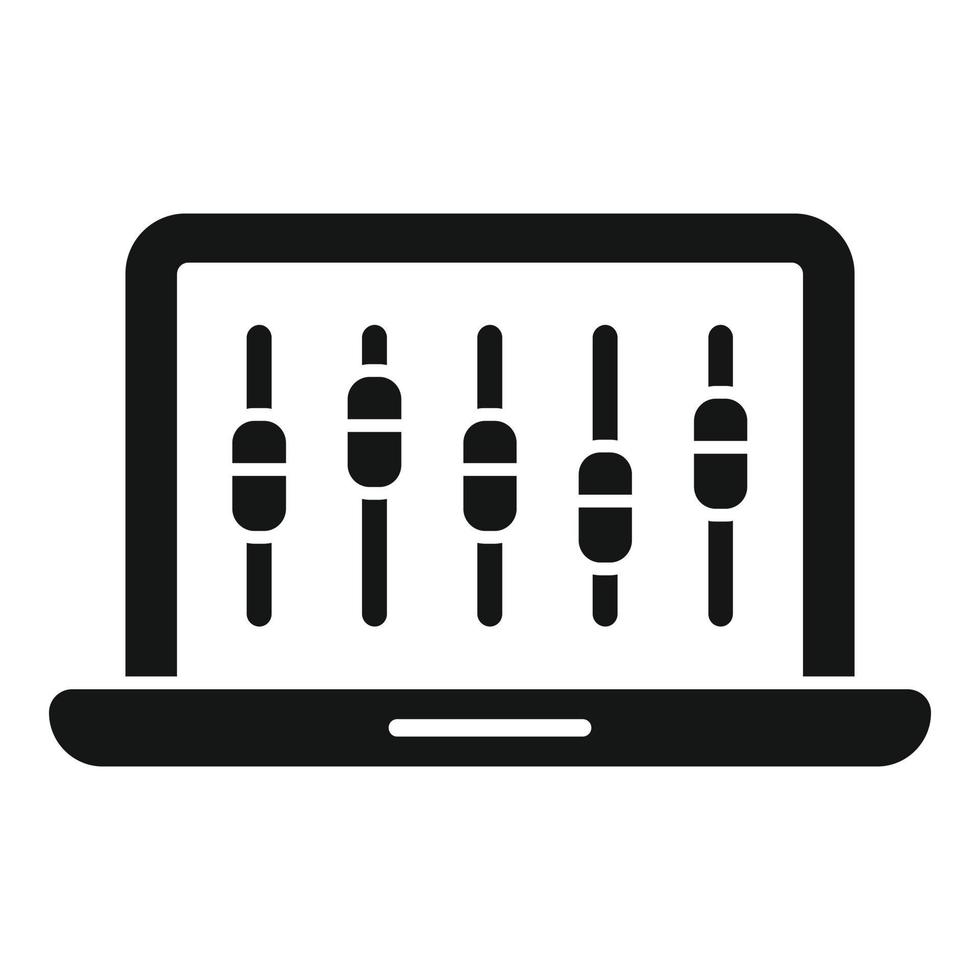 vector simple del icono de control del portátil. centro de la pantalla