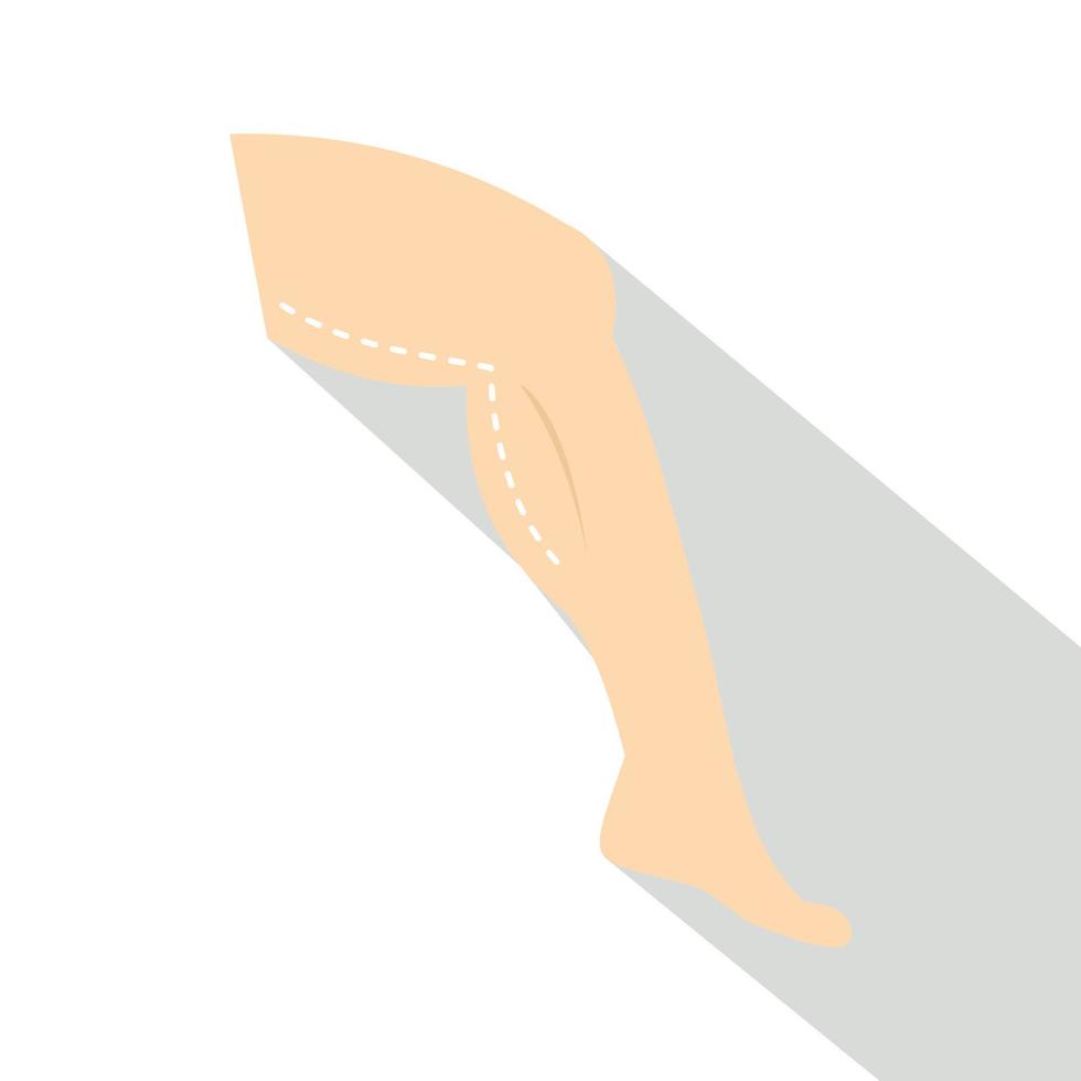 Cosmetic surgery, leg correction icon, flat style vector