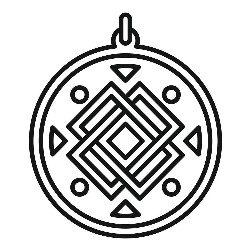 vector de contorno de icono de amuleto de buey. magia esotérica