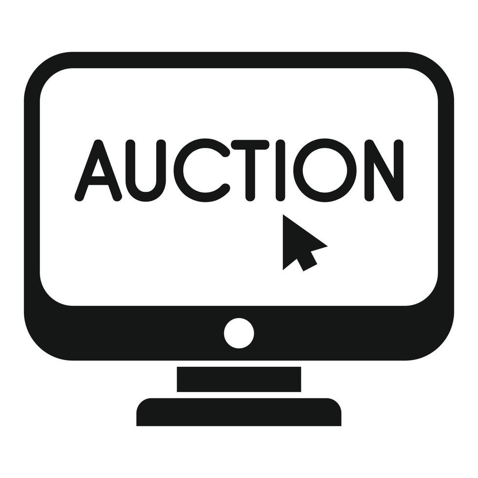Online pc auction icon simple vector. Price sell vector