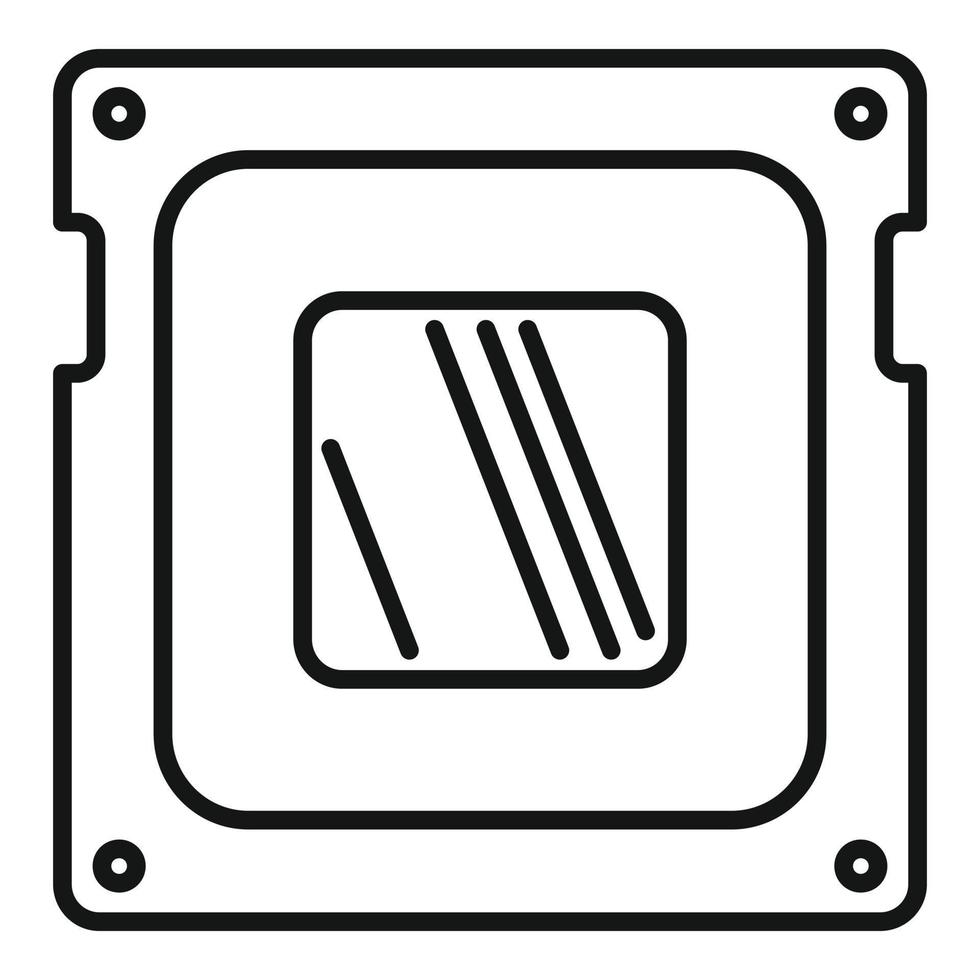 Electronic cpu icon outline vector. Computer data vector