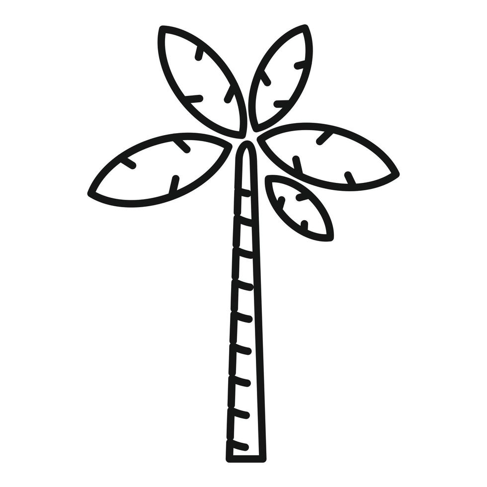 vector de contorno de icono de palma de verano. árbol de coco