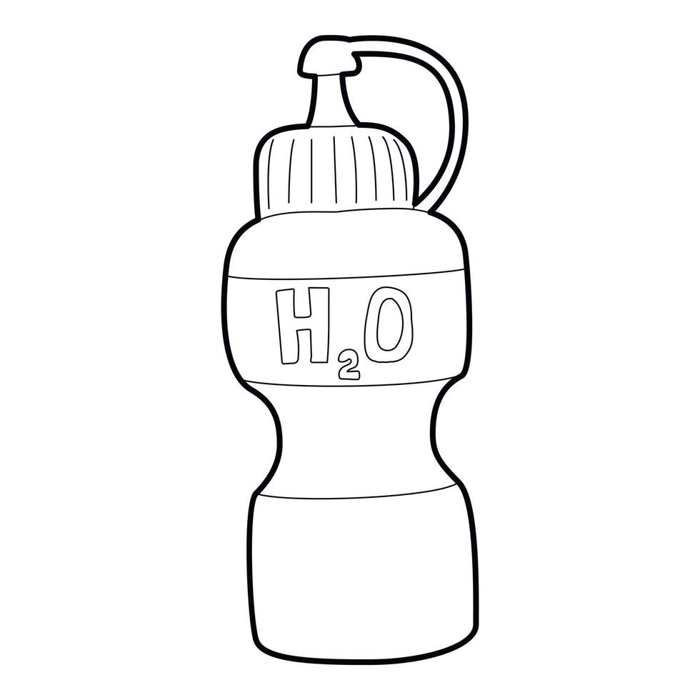 icono de botella de agua, estilo de contorno vector