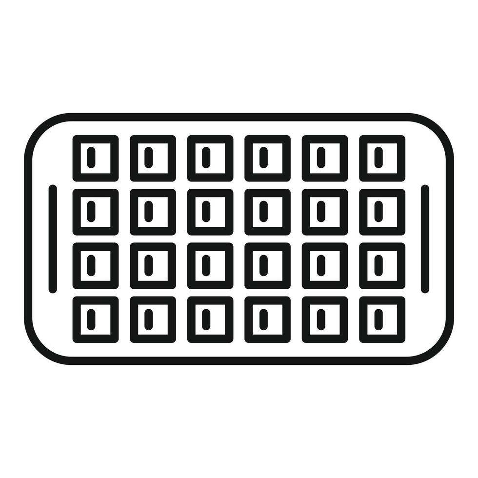 Melt ice cube tray icon outline vector. Water container vector