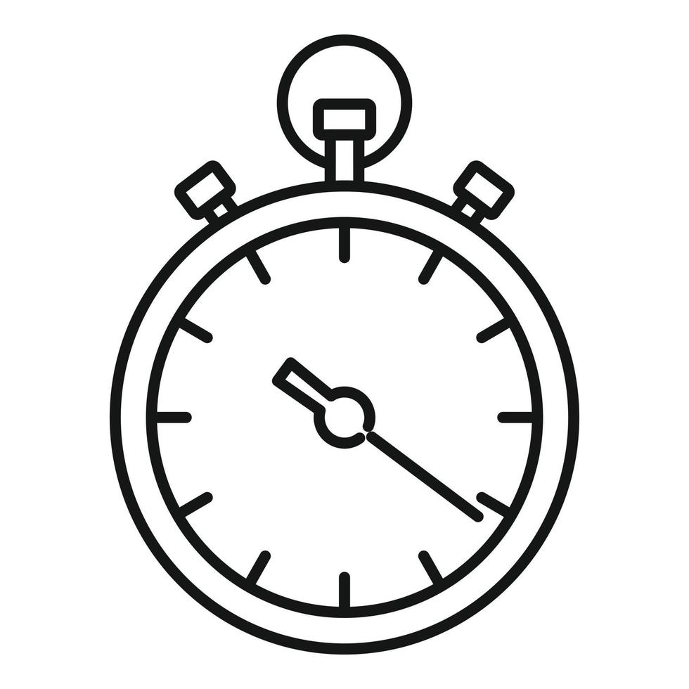 vector de contorno de icono de cronómetro de mano. reloj deportivo