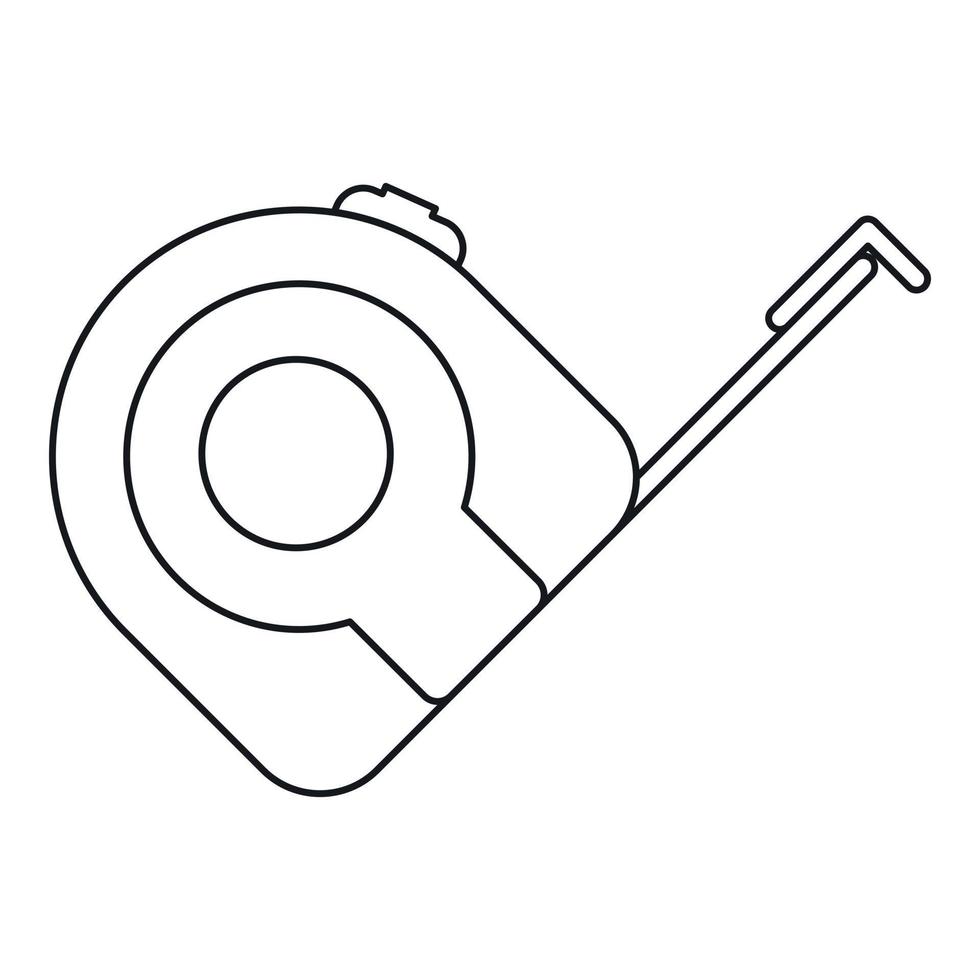 Tape measure icon, outline style vector