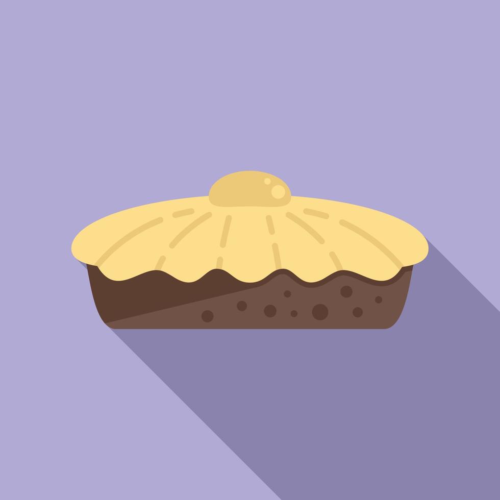 Thanksgiving apple pie icon flat vector. Cake dessert vector