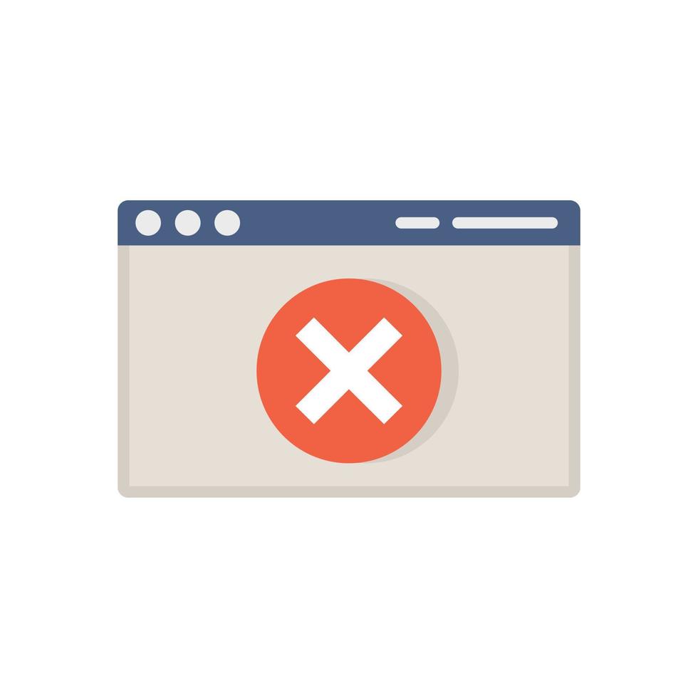 Web page access denied icon flat isolated vector